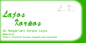 lajos korpos business card